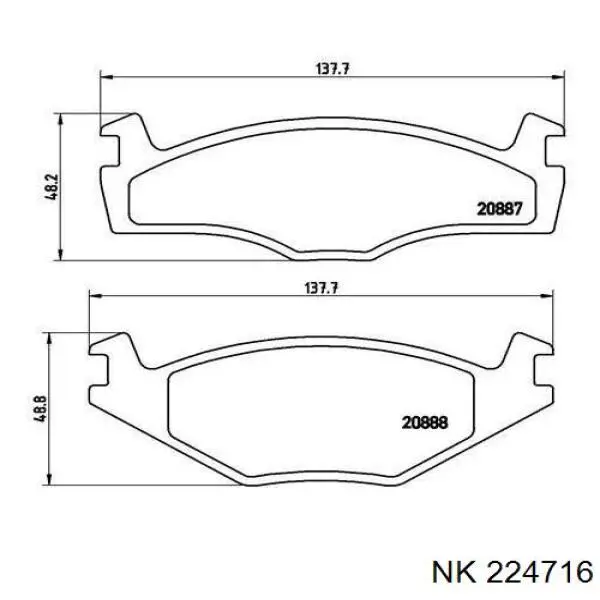 Купити 224716 NK Колодки гальмівні передні, дискові
