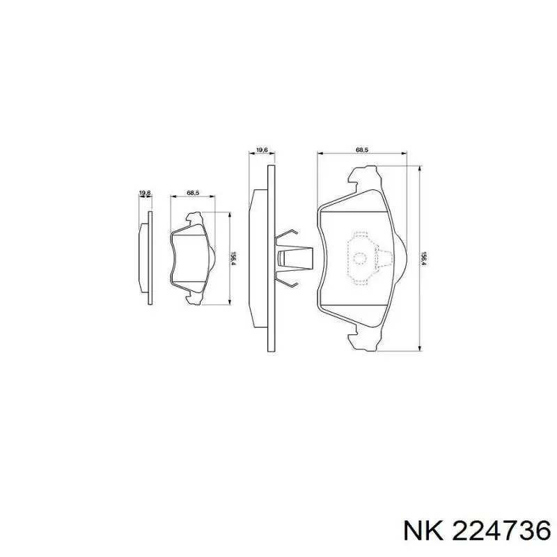 Гальмівні колодки NK 224736 ціна, від 19.11 USD