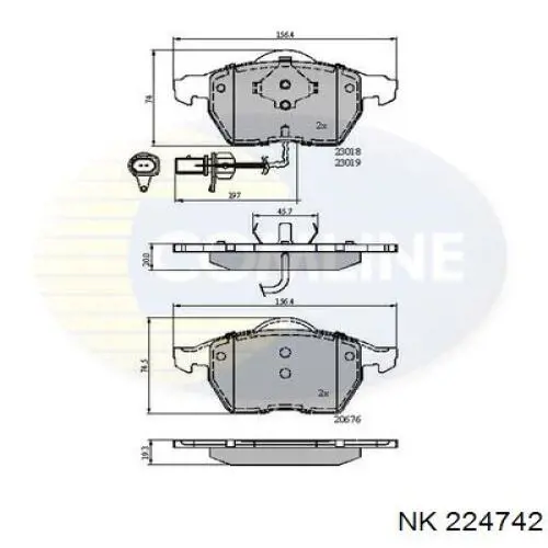 Гальмівні колодки NK 224742 ціна, від 21.94 USD