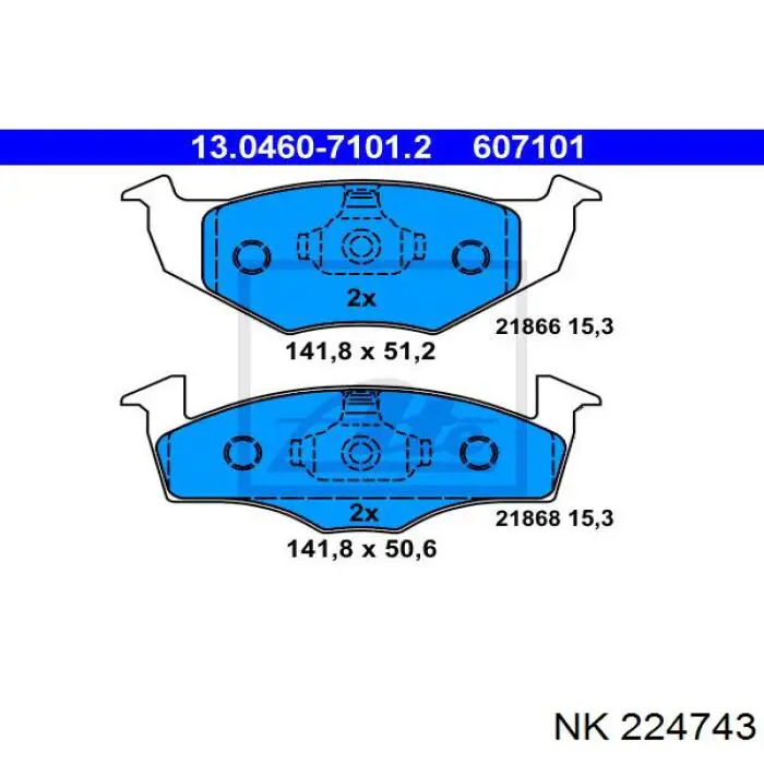 224743 NK колодки гальмівні передні, дискові