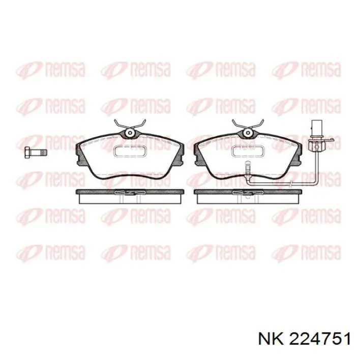 Гальмівні колодки NK 224751 ціна, від 24.16 USD