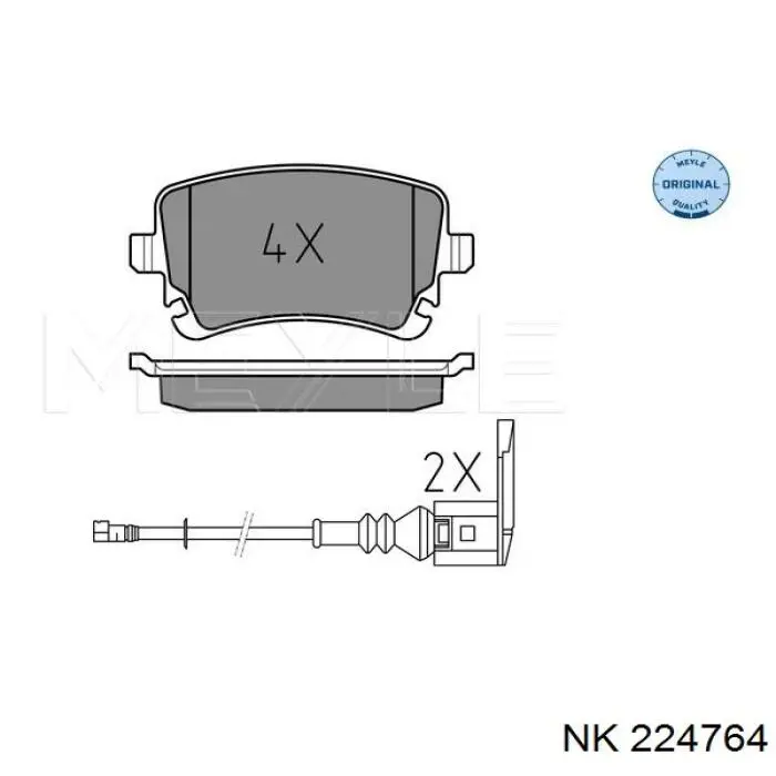 Задні гальмівні колодки NK 224764 ціна, від 20.34 USD