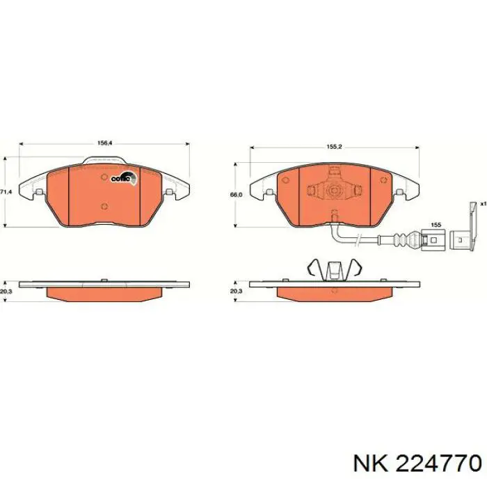 Купити 224770 NK Колодки гальмівні передні, дискові