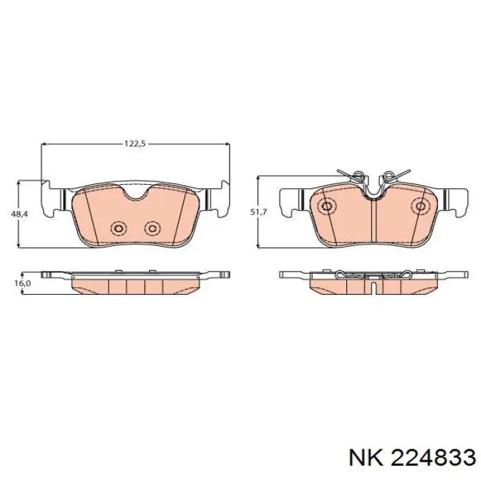 224833 NK Колодки гальмівні задні, дискові