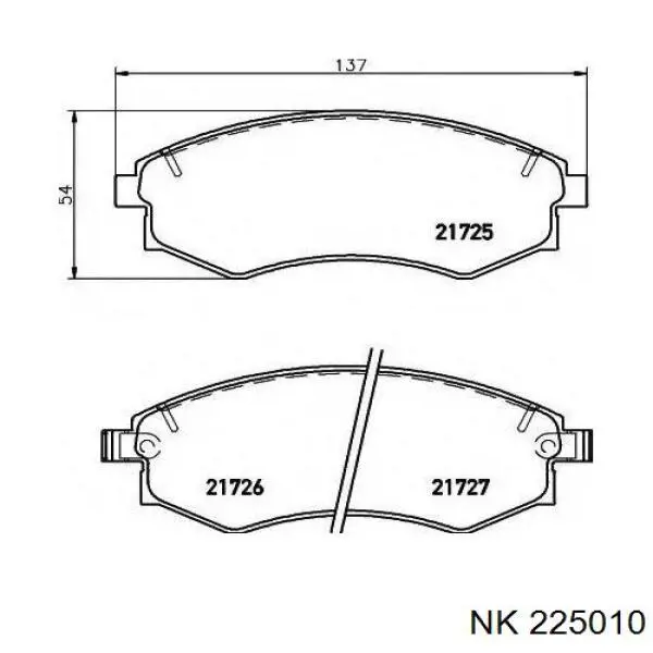 Колодки гальмівні передні, дискові 225010 NK