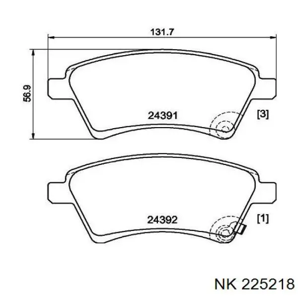 Передні тормозні колодки 225218 NK