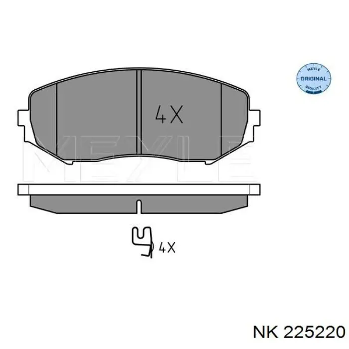 Колодки гальмівні передні, дискові 225220 NK