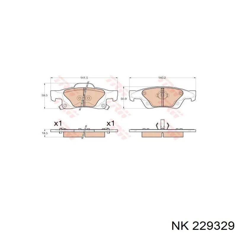 Задні гальмівні колодки NK 229329 ціна, від 36.33 USD