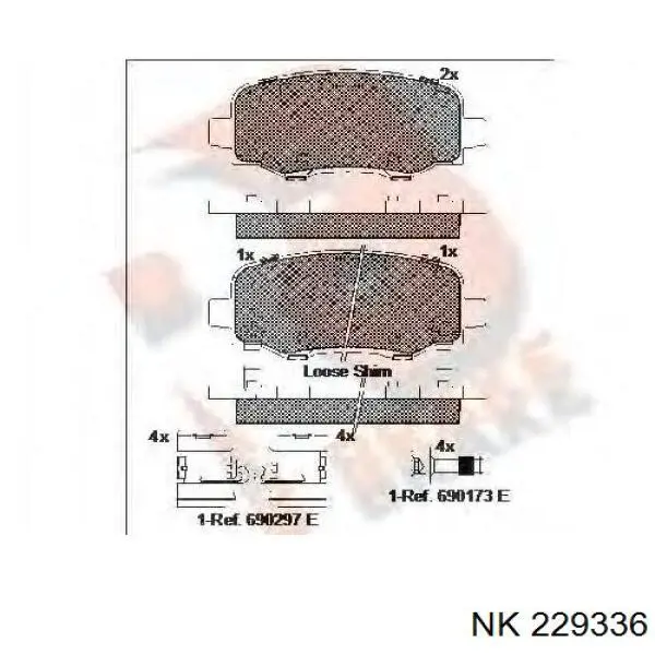 Задні дискові колодки NK 229336