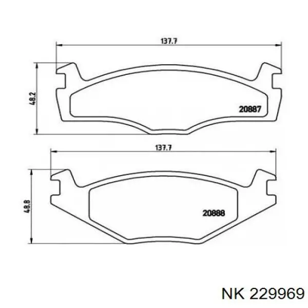 Купити 229969 NK Колодки гальмівні передні, дискові
