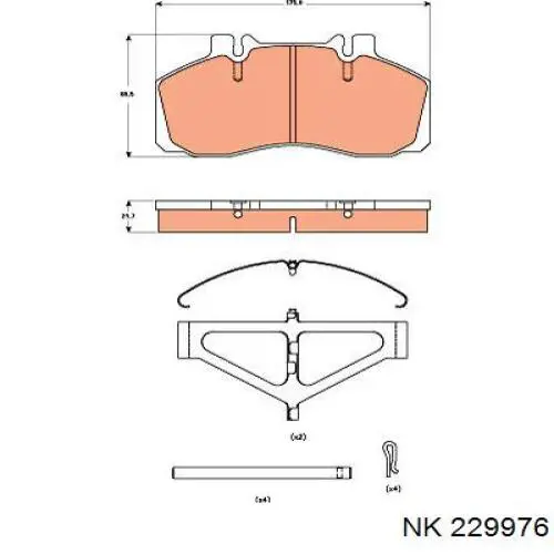 Задні гальмівні колодки NK 229976 ціна, від 37.86 USD