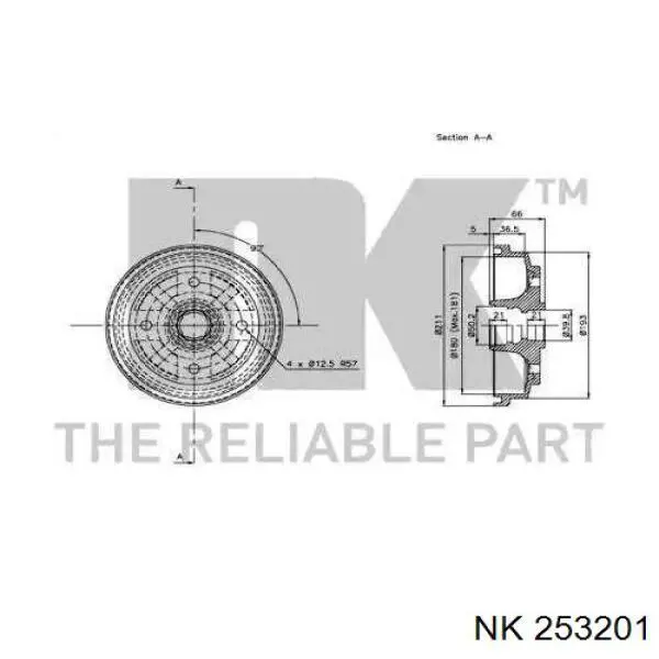 Барабан гальмівний задній 253201 NK