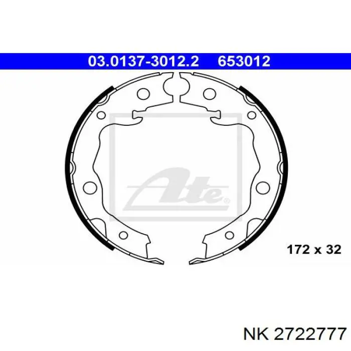 Колодки ручника / стоянкового гальма NK 2722777 ціна, від 20.67 USD