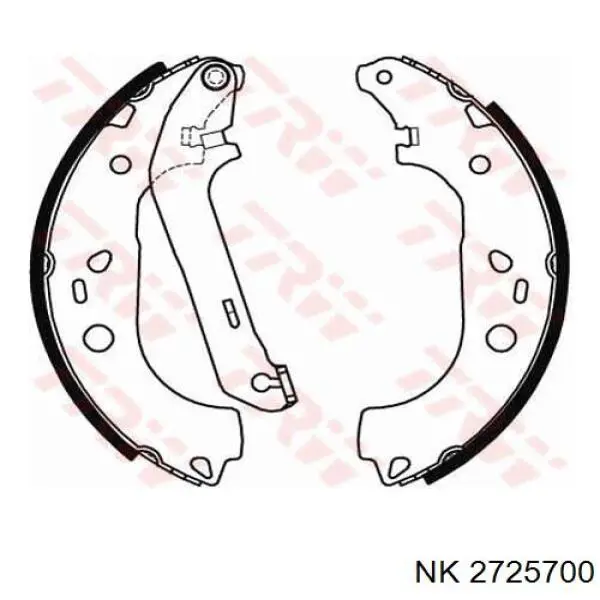 Колодки гальмові задні, барабанні NK 2725700 ціна, від 27.73 USD