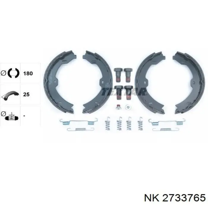 Колодки ручника / стоянкового гальма NK 2733765 ціна, від 29.63 USD