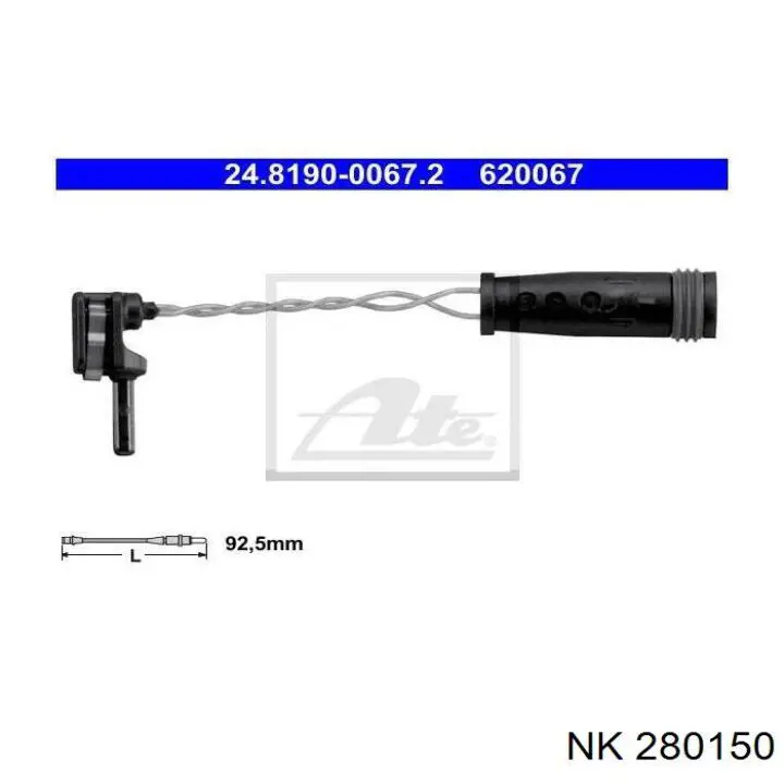 Датчик зносу гальмівних колодок, передній NK 280150 ціна, від 2.07 USD