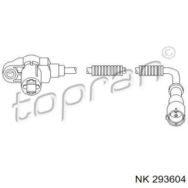 Датчик ABS передній NK 293604 ціна, від 15.17 USD