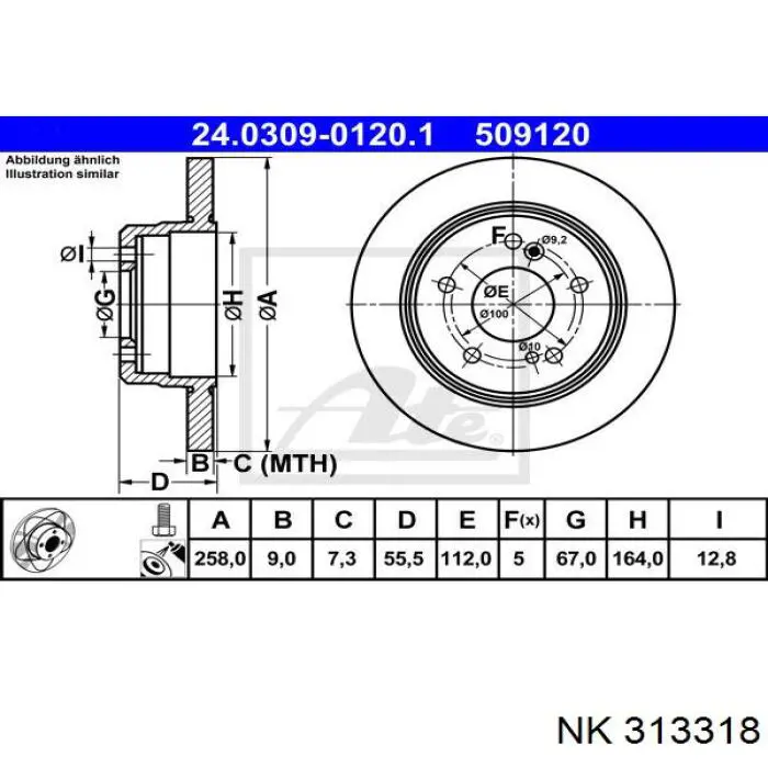 Гальмівні диски 313318 NK