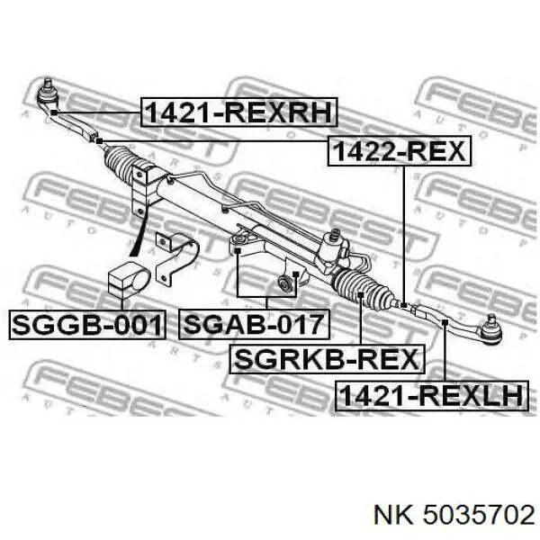 Наконечник рульовий NK 5035702 ціна, від 15.48 USD