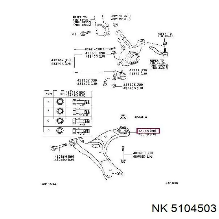 С/блок нижнього важеля NK 5104503