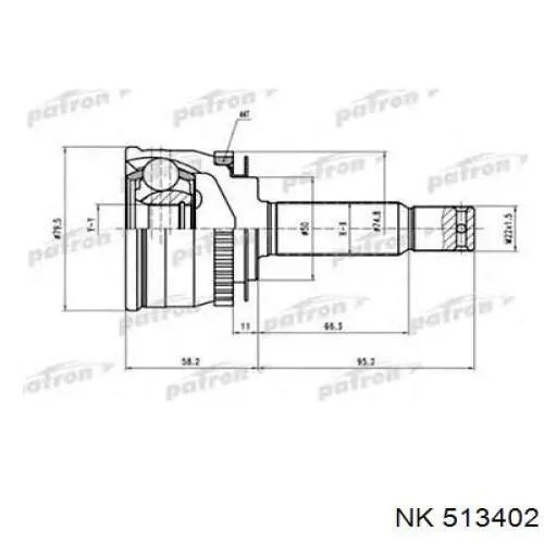 ШРУС зовнішній передній 513402 NK