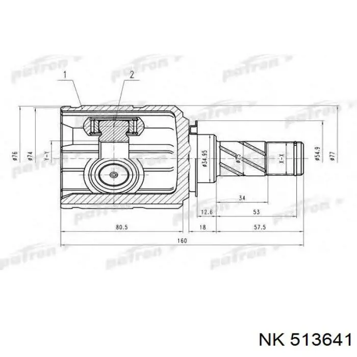 ШРКШ внутрішній, передній NK 513641 ціна, від 33.46 USD