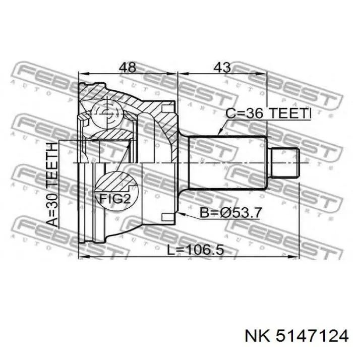 ШРУС зовнішній передній 5147124 NK