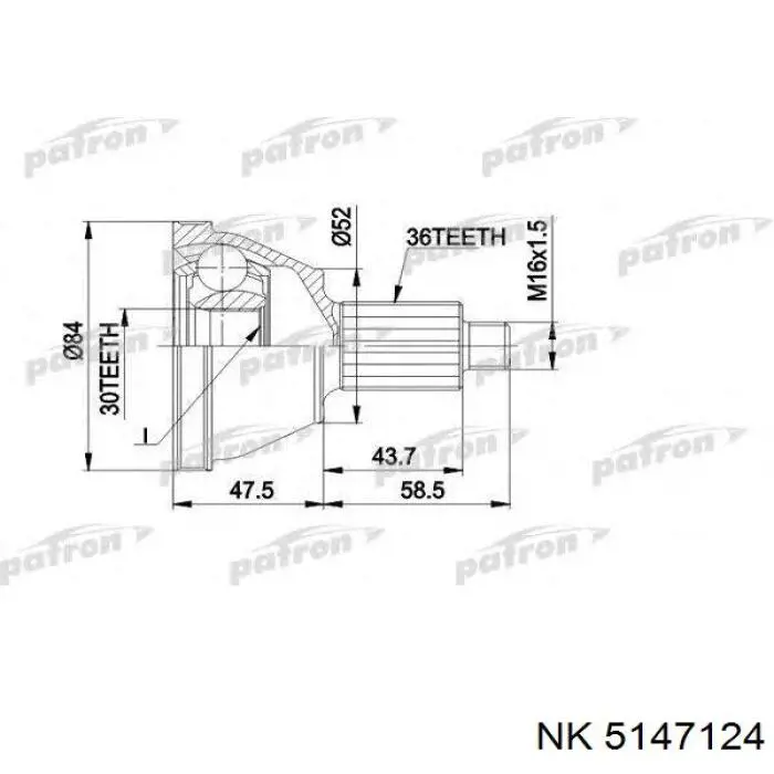 ШРУС зовнішній NK 5147124