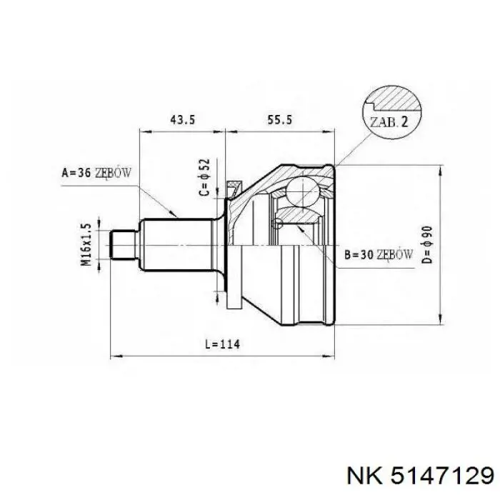 Купити 5147129 NK Шарнір приводу зовнішній