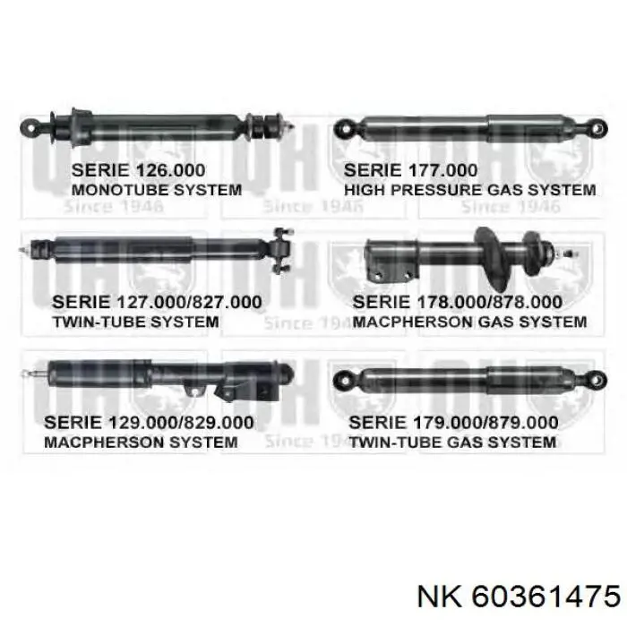 Стойка амортизатора передняя NK 60361475 ціна, від 25.52 USD