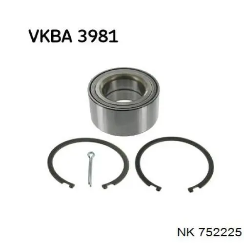 Комплект підшипник маточини передньої NK 752225 ціна, від 24.11 USD