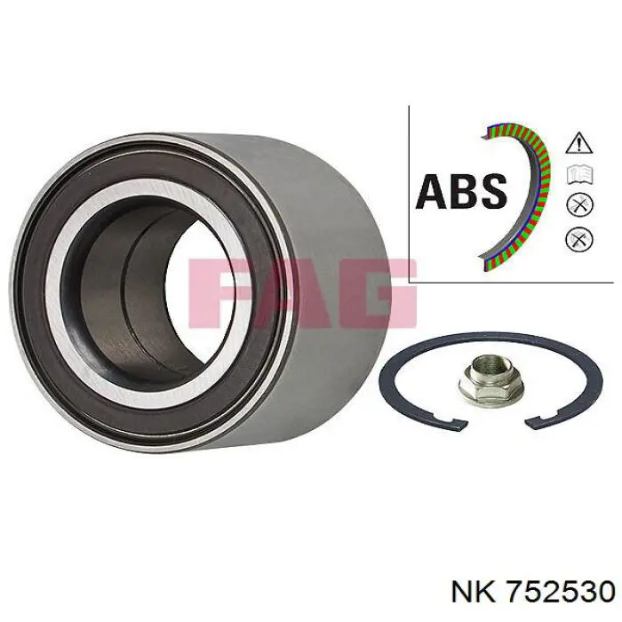 Комплект підшипник маточини передньої NK 752530 ціна, від 20.16 USD