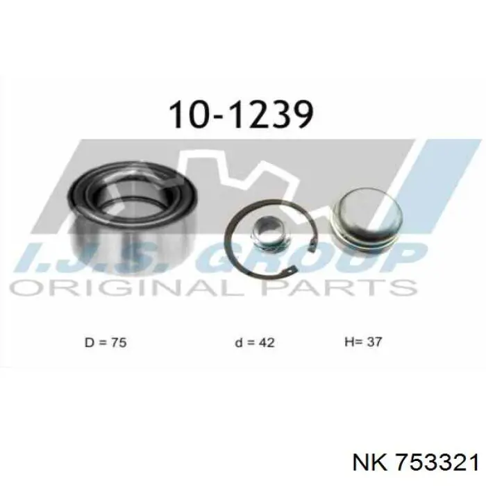Комплект підшипник маточини передньої NK 753321 ціна, від 22.01 USD