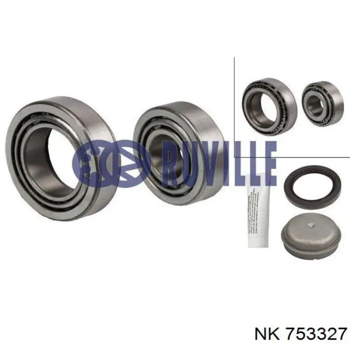 Комплект підшипник маточини передньої NK 753327 ціна, від 18.67 USD