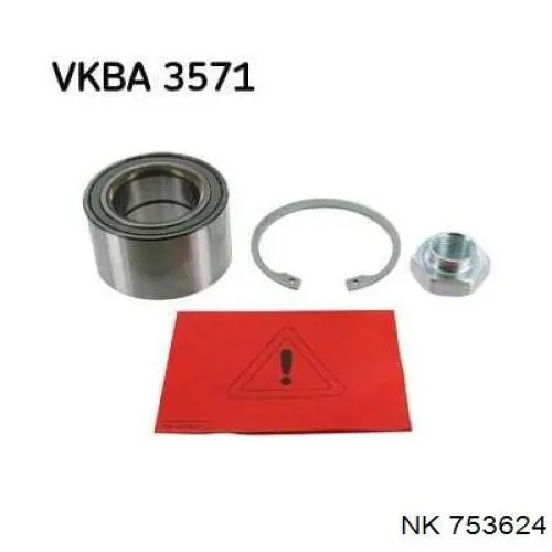 Комплект підшипник маточини передньої NK 753624 ціна, від 16.01 USD
