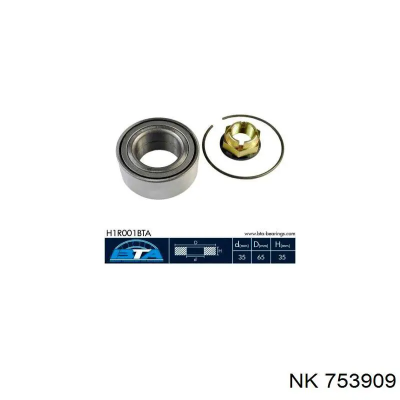 Підшипник ступиці 753909 NK