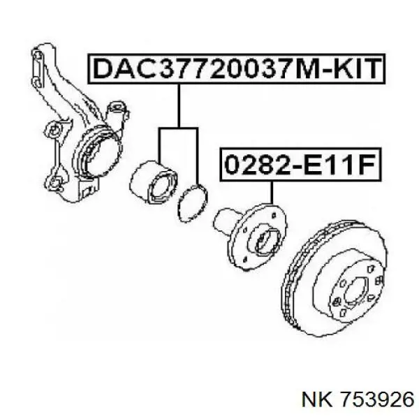 Купити 753926 NK Підшипник ступиці передньої