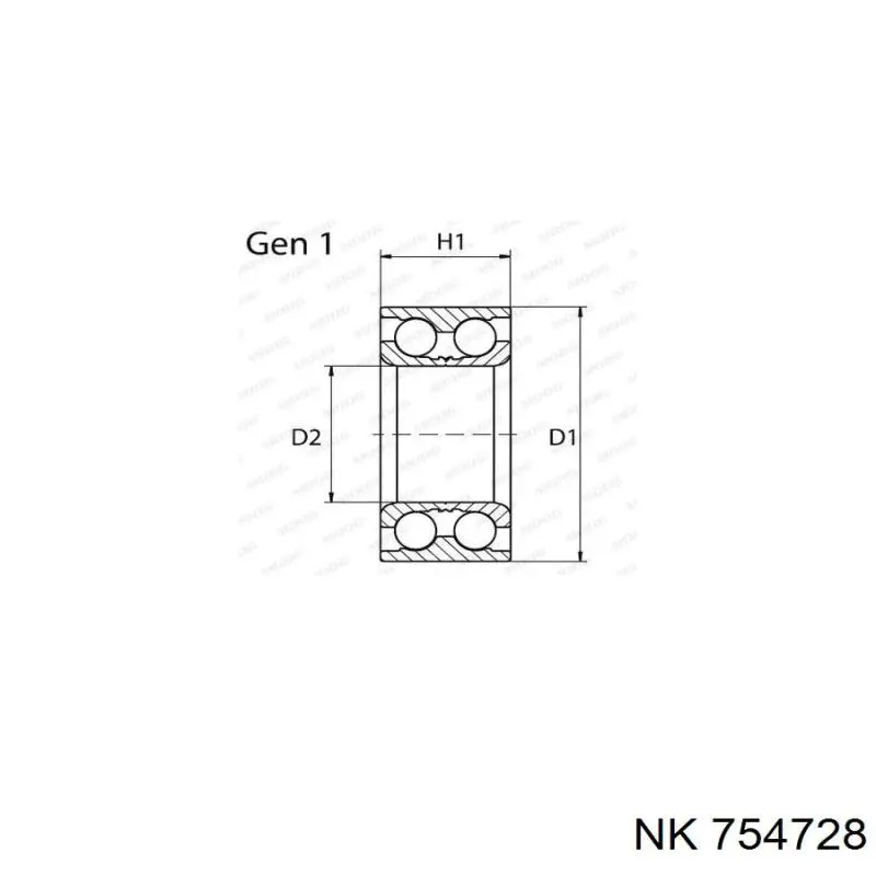 754728 NK Підшипник маточини передньої