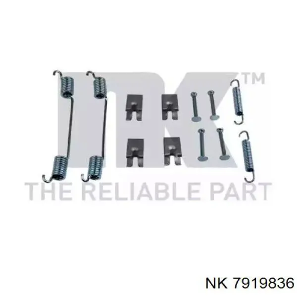 Монтажний комплект задніх барабанних колодок 7919836 NK
