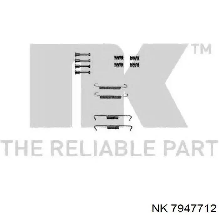 7947712 NK Монтажний комплект задніх барабанних колодок
