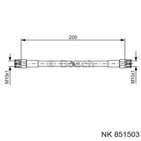 Купити 851503 NK Шланг гальмівний задній