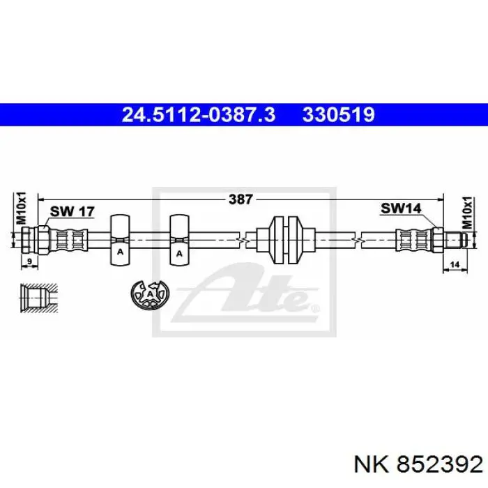Шланг гальмівний передній Quick Brake 32954