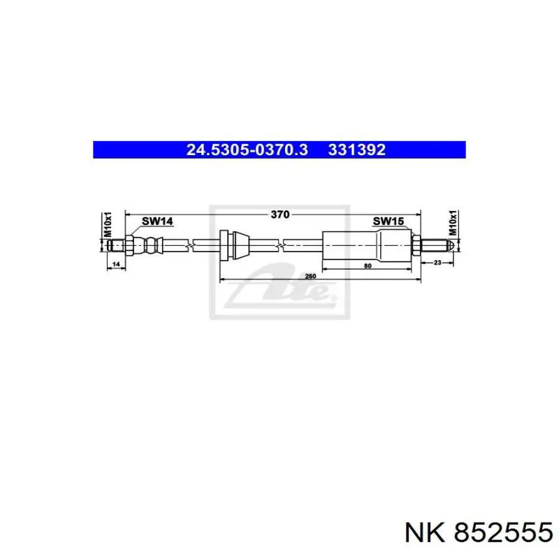 Гальмівні шланги передні 852555 NK
