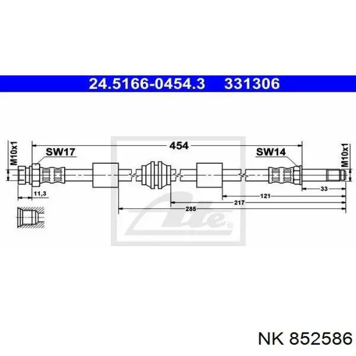 Купити 852586 NK Гальмівні шланги передні
