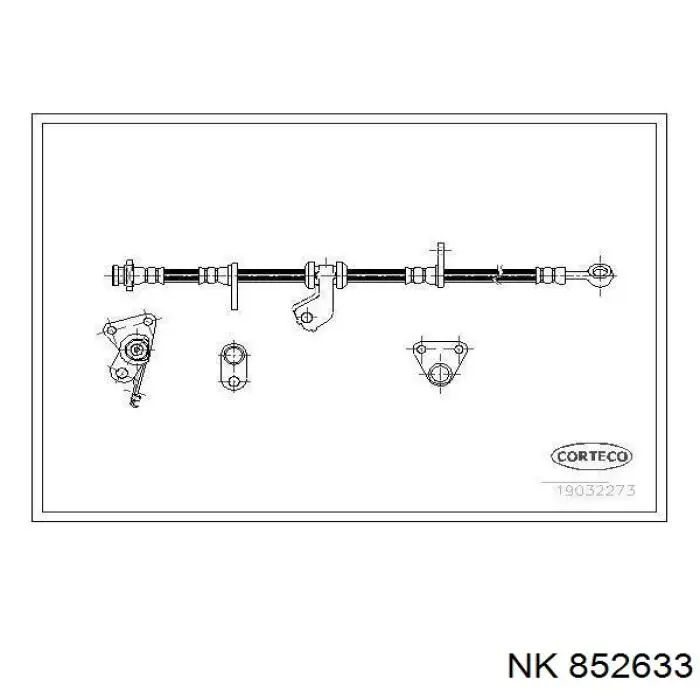 Шланг гальмівний передній, лівий NK 852633 ціна, від 18.20 USD