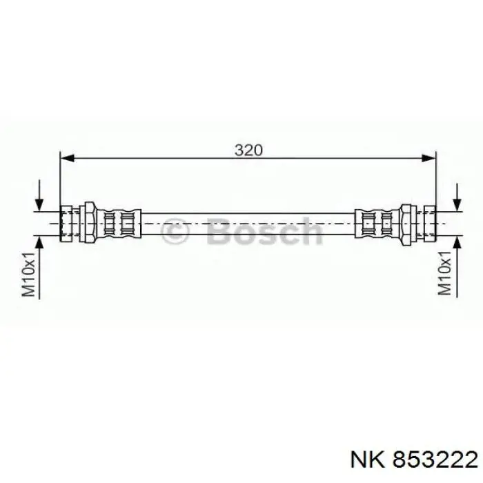 Шланг гальмівний задній NK 853222 ціна, від 7.54 USD