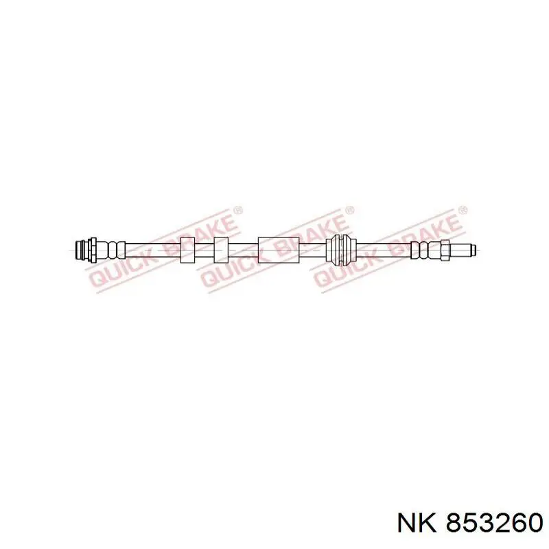 Шланг гальмівний передній, правий NK 853260 ціна, від 25.70 USD