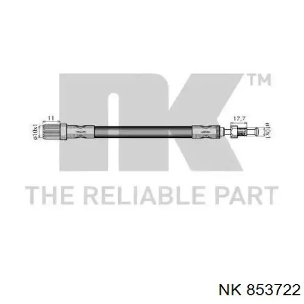 Шланг гальмівний передній NK 853722 ціна, від 7.03 USD