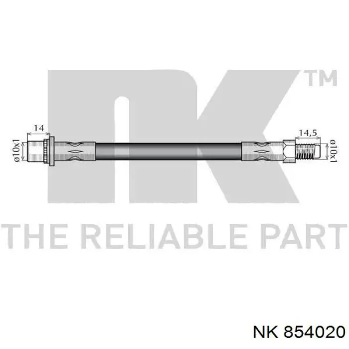 Шланг гальмівний передній 854020 NK