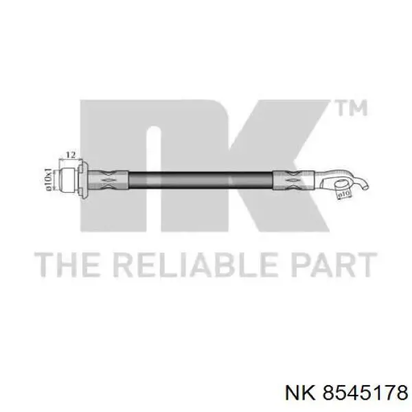 Шланг гальмівний передній, правий NK 8545178 ціна, від 15.70 USD
